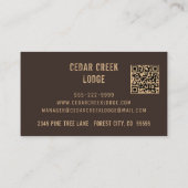 Rustige Wood Forest Property Rental QR Code Visitekaartje (Achterkant)