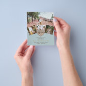 Rustige Wood gegraveerd Hart PHOTO COLLAGE BUDGET Flyer (Hand)