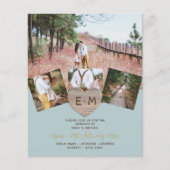 Rustige Wood gegraveerd Hart PHOTO COLLAGE BUDGET Flyer (Voorkant)