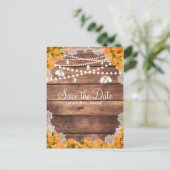 Rustige Wood Gele Rose Elegant Save the Date Aankondigingskaart (Staand voorkant)