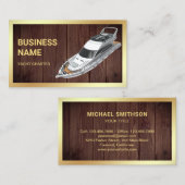 Rustige Wood Gold Luxury Yacht Charter Visitekaartje (Voorkant / Achterkant)