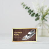 Rustige Wood Gold Luxury Yacht Charter Visitekaartje (Staand voorkant)