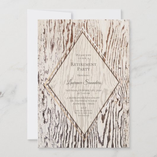 Rustige Wood Grain Retirement Kaart (Voorkant)