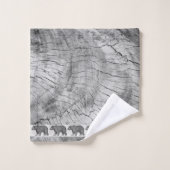 Rustige Wood Gray Walking Beren Wath Towel Set Bad Handdoek (Wasdoekje)