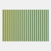 Rustige Wood Green Gold Kerstmis Polka Dots Stripe Inpakpapier Vel (Voorkant 3)
