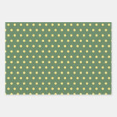 Rustige Wood Green Gold Kerstmis Polka Dots Stripe Inpakpapier Vel (Voorkant 2)