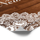 Rustige Wood & Lace Snowflake nieuwjaarswelkomstte Poster (Hoek)