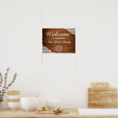 Rustige Wood & Lace Snowflake nieuwjaarswelkomstte Poster (Keuken)