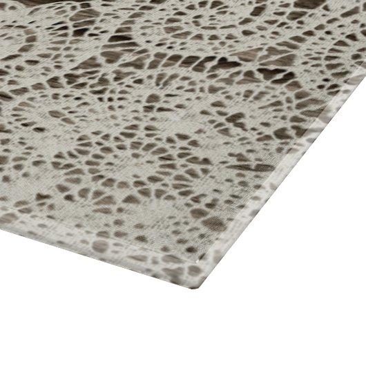 Rustige Wood look en Lace Glass Cutting Board Snijplank (Hoek)