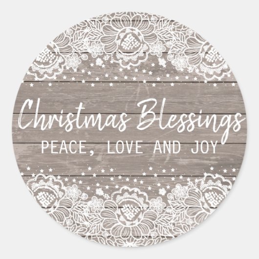 Rustige Wood met kerstzegels Envelopzegel Ronde Sticker (Voorkant)