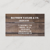 Rustige Wood Monogram Professional Visitekaartje (Achterkant)