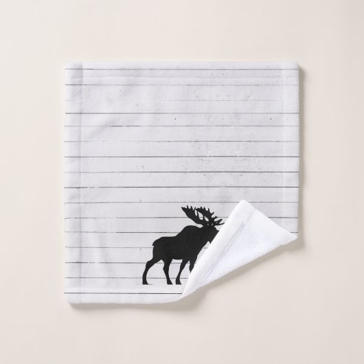 Rustige Wood Moose Bath Towel Set Bad Handdoek (Wasdoekje)