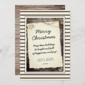 Rustige Wood oud Papierscript kerst Feestdagenkaart (Voorkant / Achterkant)