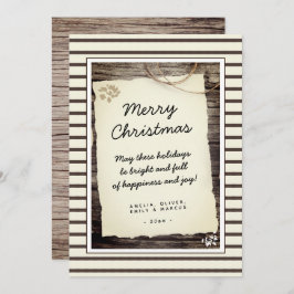 Rustige Wood oud Papierscript kerst Feestdagenkaart