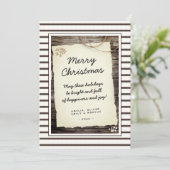 Rustige Wood oud Papierscript kerst Feestdagenkaart (Staand voorkant)