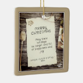 Rustige Wood oud Papierscript kerst Keramisch Ornament (Rechts)