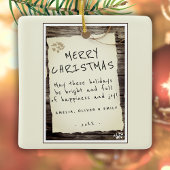 Rustige Wood oud Papierscript kerst Keramisch Ornament