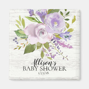 Rustige Wood Paars Lavender Shower Favor Magnet