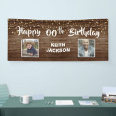 Rustige Wood Panel Happy Birthday FOTO Spandoek (Beurs)