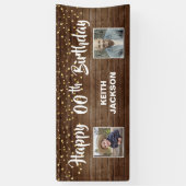 Rustige Wood Panel Happy Birthday FOTO Spandoek (Verticaal)