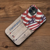 Rustige Wood Patriottic Red White - Aangepaste naa Case-Mate iPhone Case