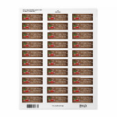 Rustige Wood Red Truck kerstboomkleppen Snowflakes Etiket (Full Sheet)
