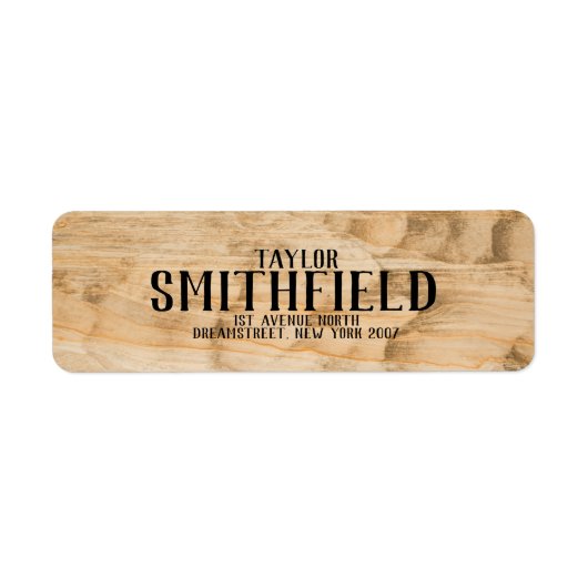 Rustige Wood Return Address Label (Voorkant)