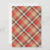 Rustige Wood Rood Tartan kerstmonogram Feestdagenkaart (Achterkant)