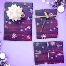 Rustige Wood Roze Paarse Snowflake Kerstmis