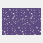 Rustige Wood Roze Paarse Snowflake Kerstmis Inpakpapier Vel (Voorkant 3)
