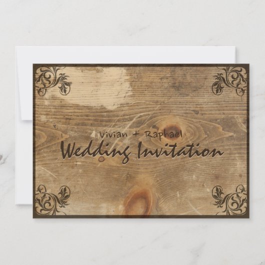 Rustige Wood & Starfish Beach Wedding Save the Dat Save The Date (Achterkant)