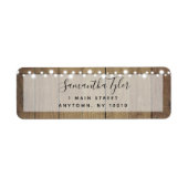 Rustige Wood String Lights Return Address Label (Voorkant)