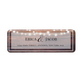 Rustige Wood String Lights Return Address Label (Voorkant)