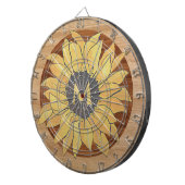 Rustige Wood Sunflower Brown Yellow Dartbord (Voorkant Rechts)