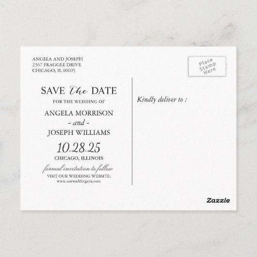 Rustige Wood Sunflower String Lights Save the Date Briefkaart (Achterkant)