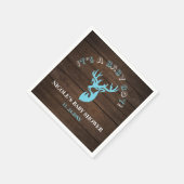 Rustige Wood Theme Blue Deer Baby Boy Shower Servet (Hoek)