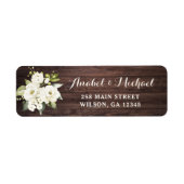 Rustige Wood White Flower Return-adreslabel Etiket (Voorkant)