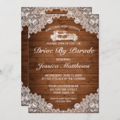 Rustige Wood White Lace Afstuderen drive by parade Kaart (Voorkant / Achterkant)