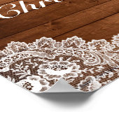 Rustige Wood & White Lace Kerstmis Welkomstteken Poster (Hoek)