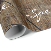 Rustige  Wood White Velvet Persoonlijk Cadeaupapier (Rol Hoek)