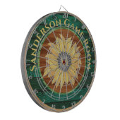 Rustige Wood Zonnebloem Bruin Geel Groen Dartbord (Voorkant Links)