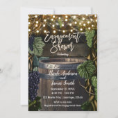 Rustige Wooden Barrel Grape Verloving Shower Kaart (Voorkant)