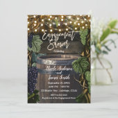 Rustige Wooden Barrel Grape Verloving Shower Kaart (Staand voorkant)