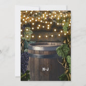 Rustige Wooden Barrel Grape Verloving Shower Kaart (Achterkant)