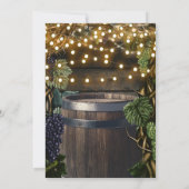 Rustige Wooden Barrel Grapes Wine Tasting Party Kaart (Achterkant)