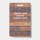 Rustige Wooden Custom Name VIP All Access Pass Badge (Achterkant)