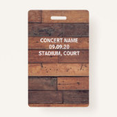 Rustige Wooden Custom Name VIP All Access Pass Badge (Achterkant)