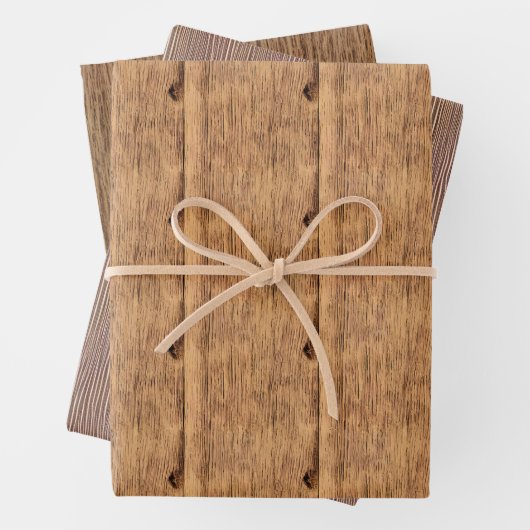 Rustige Wooden Gift Wrap - Hout Style Wrapping Pap Inpakpapier Vel (In situ)