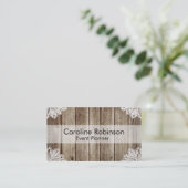  Rustige Wooden Lace Aangepaste Visitekaartjes (Staand voorkant)
