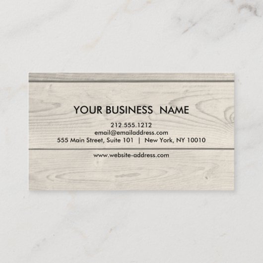Rustige Wooden Textuur Grafische Zakwagen Visitekaartje (Achterkant)